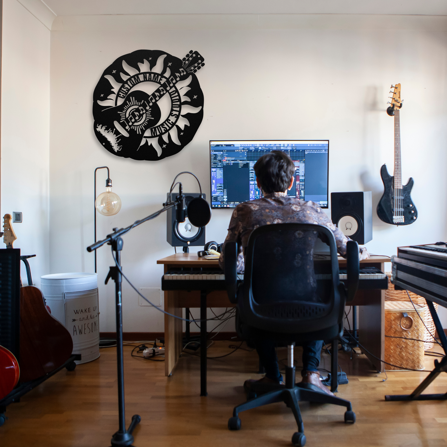 Personalized Music Studio/Room Die-Cut Metal Sign