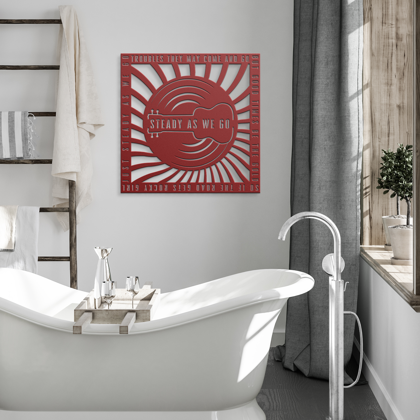 Personalized_Lyrics_Die-Cut_Metal_Wall_A_Red_Modern_Bathroom_Mockup.png