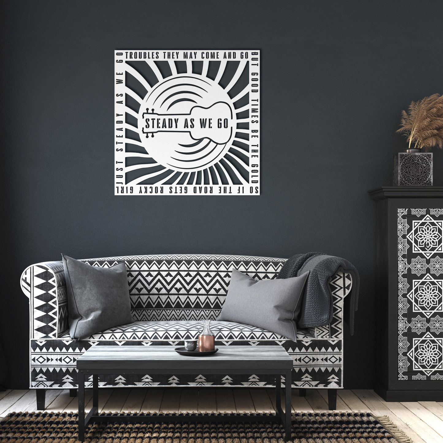 Personalized_Lyrics_Die-Cut_Metal_Wall_A_White_Dark_Living_Room_Mockup.png